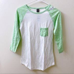 Zumies: Green/White Baseball Tee, Small